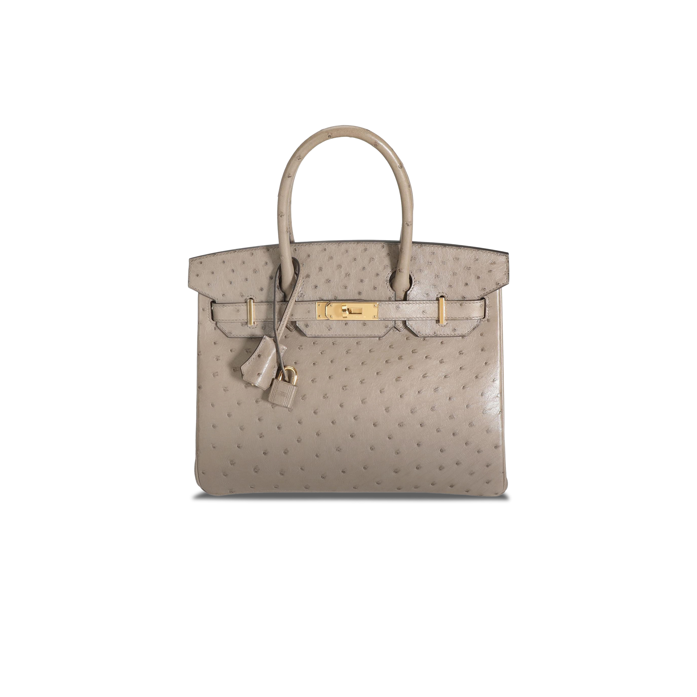 H**mes master birkin 30 ostrich trench beige gold hardware 172854 (30*22*16cm)